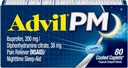 Advil PM Dolor Aliviador de Dolor y Noche de la Ayuda para el Dolor, Dolor de Medicina con Ibuprofeno para Alivio del Dolor y Diphenhydramine Citrate para una Ayuda para el Dormir - 80 Cuenta (Pack of 2)