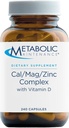 Mantenimiento metabólico Complejo de zinc Cal Mag con vitamina D-3 - Absorción superior para bonificación + soporte cardíaco (240 cápsulas)