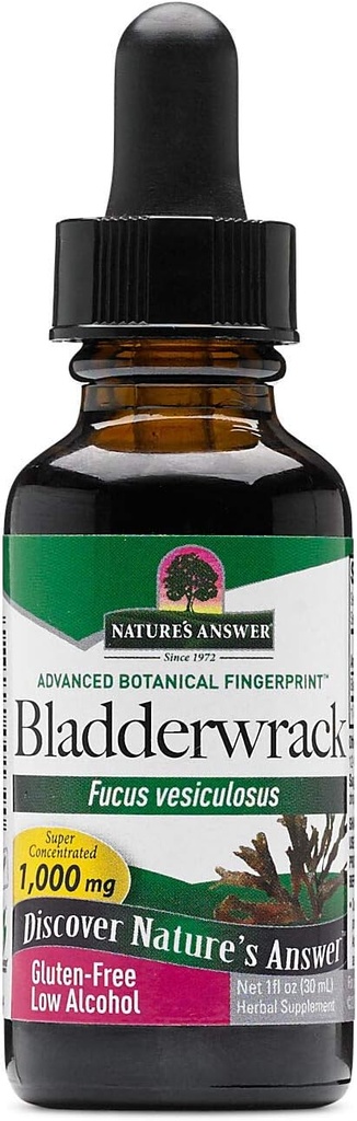 Respuesta de la naturaleza Bladderwrack Thallus with Organic Low Alcohol 1 Fluid Ounce TEN Natural Immune Booster Silencioso Apoyo Digestión ¦ Promueve un Tiroide saludable