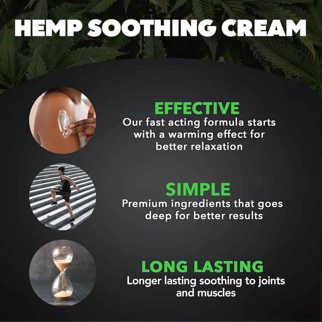 Super Natural Goods Magic Hemp Cream Maximum Strength (8oz) con Hemp Oil, Arnica, Turmeric & Menthol – Cooling Rub for Back, Neck, Knees, Hombros y Muscles – Crema hidratante y resistente