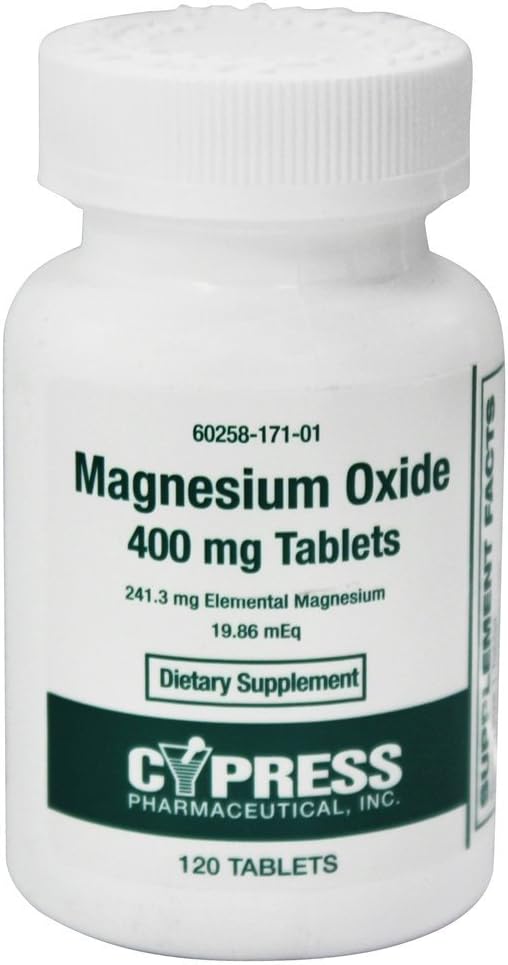 Cipress Pharmaceutical, Inc.- Oxido de Magnesio 400 mg. - 120 Tabletas