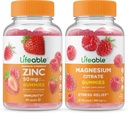 Lifeable Zinc 50mg + Magnesium, Gummies Bundle - Great Tasting, Vitamin Supplement, Gluten Free, GMO Free, Chewable Gummy