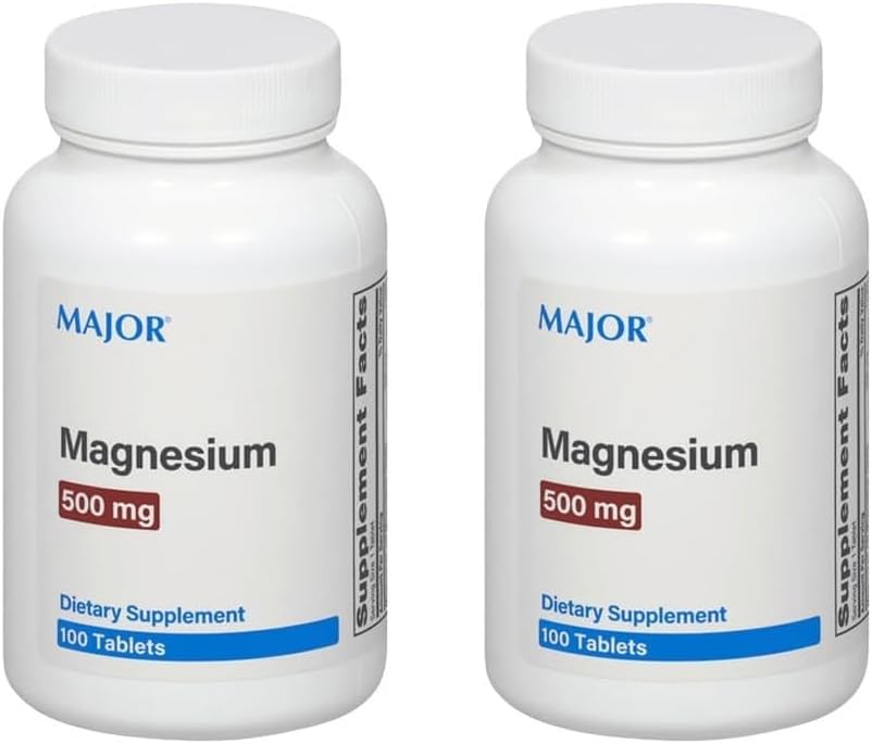Mayor Magnesio 500mg - Tablas de óxido de magnesio - Suplemento dietético - 100 Cuenta (2 Pack)