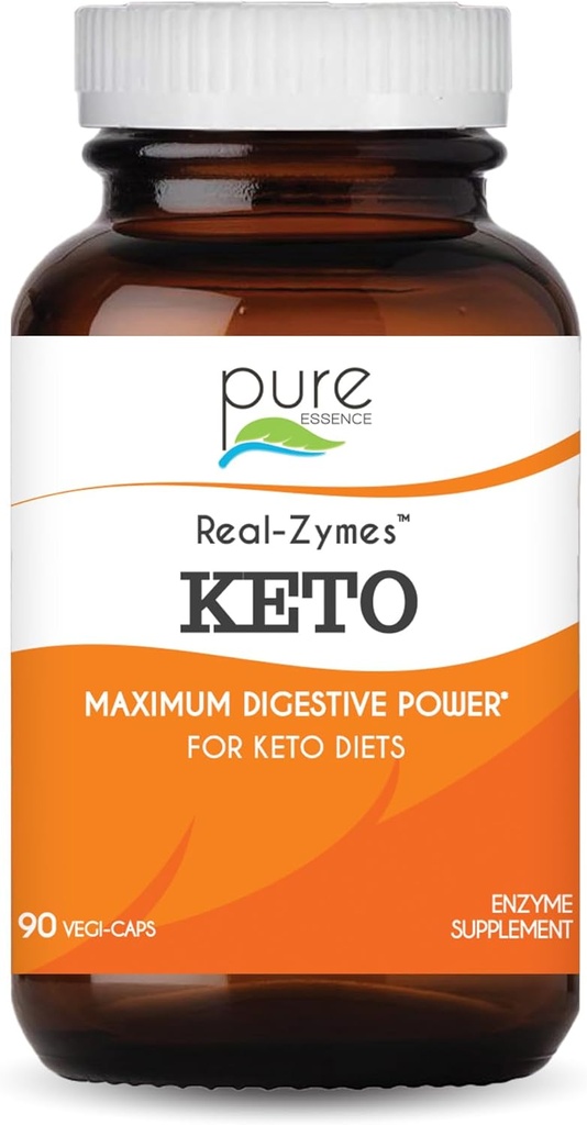 Real-Zymes™ KETO Digestive Enzymes Supplement with Probiotics for Better Digestion - Natural Support for Relief of Bloating, Gas, Belching, Diarrhea, Constipation, IBS, etc. - 90 Caps