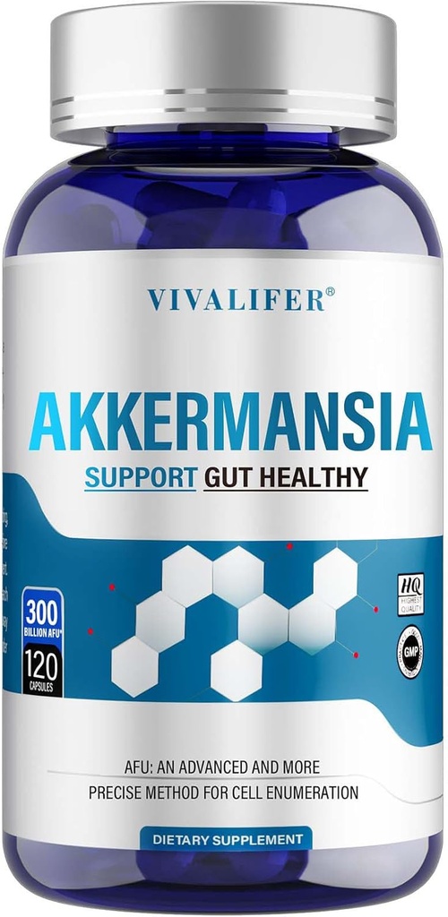 300 Billones AFU Akkermansia Probiotic Supplement, 120 Capsules Supports Immune, Digestive &amp; Global Health, Increases GLP-1 Production for Men &amp; Women - 2 Pack
