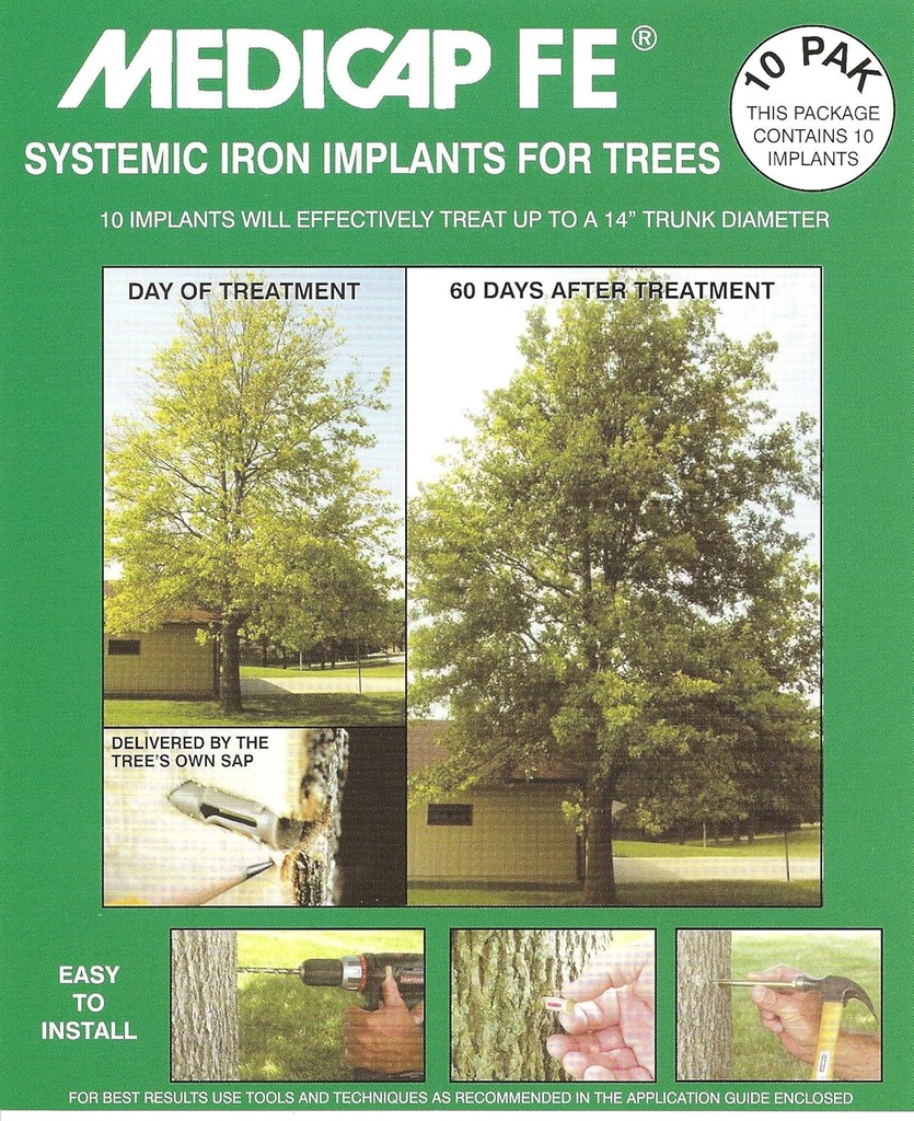 FE FE1210 Implante de árbol de hierro sistémico, paquete de 10