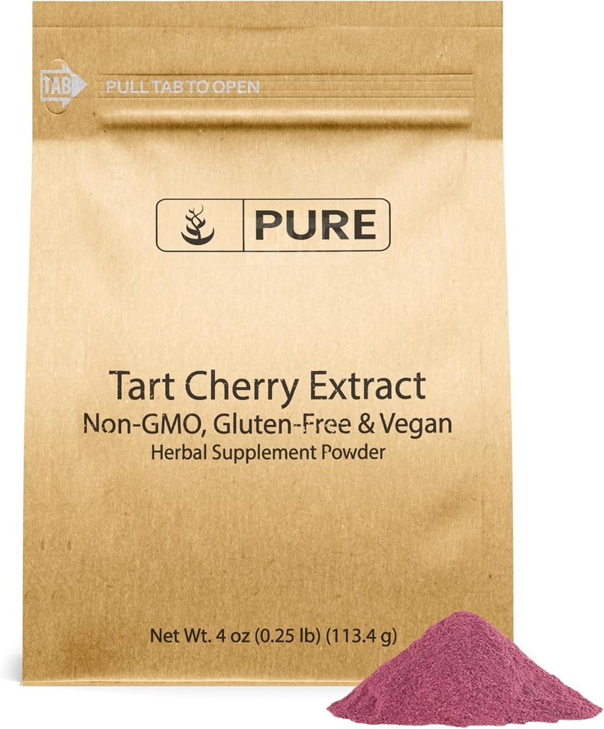 Ingredientes originales puros Extracto de cereza de tarta (4oz) No GMO, Vegan, No Fillers o Aditivos, Suplemento Herbal