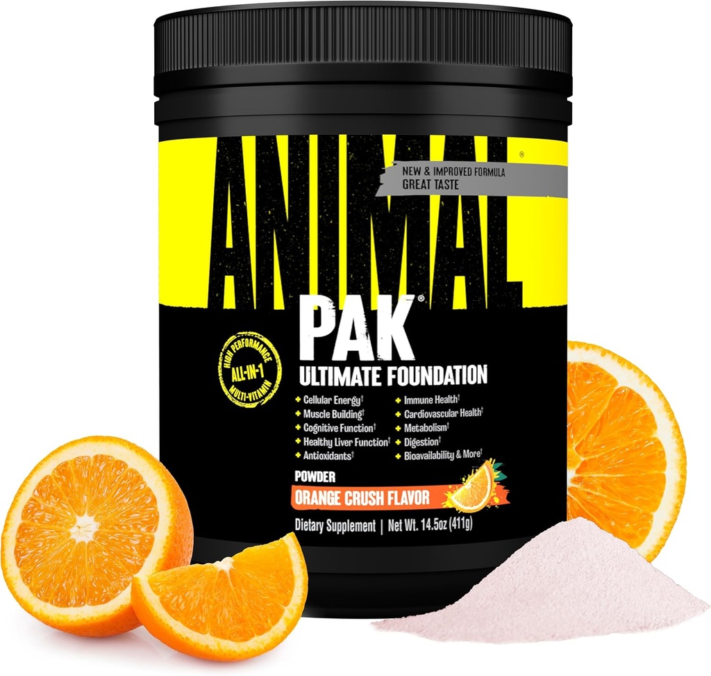 Pak de animales - Conveniente All-in-One Vitamina &amp; Suplemento Polvo - Zinc, Vitaminas C, B, D, Aminoácidos, Immune Support, Digestive Enzymes, y Más - Daily Multivitamin for Women &amp; Hombre - 60 Scoops