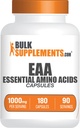BulkSupplements.com Aminoácidos esenciales Capsules (EAA) - Suplemento Aminoácidos - EAAs Aminoácidos - EAA Capsules - 1000 mg Servir - 90 Day Supply (180 Gelatin Capsules)