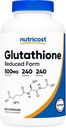 Nutricost Glutathione Capsules 500mg, 240 cápsulas - Gluten Free, Non-GMO