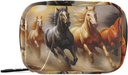 Pill Organizer Cool Colorful Running Horse Portable Medicine Vitamin Organizer Weekly Pill Container Large Capacity Zipper Daily Pill Box for Travel Business Camping