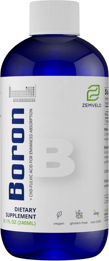 Liquid Boron | 3 Month Supply | Support Graceful Aging | Support Calcium and Magnesium Absorption