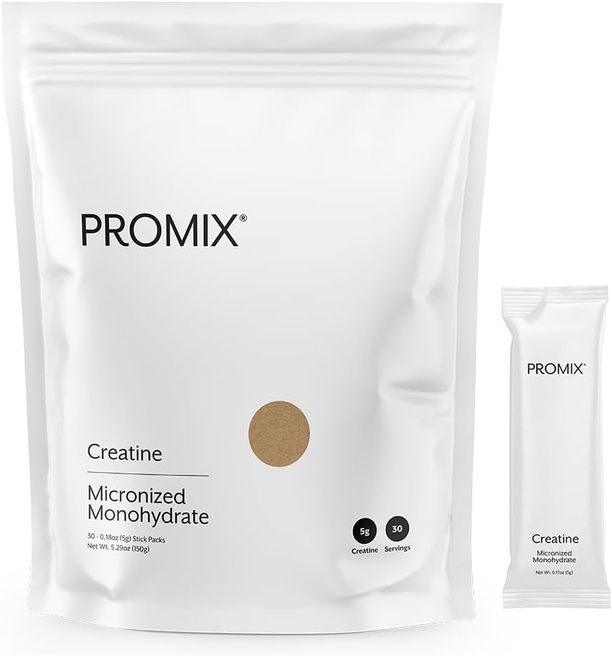 ProMix Nutrition Creatine Monohydrate Travel Packs, 5g of micronized Clean Creatine for Men and Women, Supports Muscle Growth & Recovery, Vegan - 30 Servings