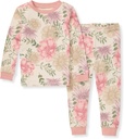 Burt's Bees Baby Girls' Pajamas, 2-Piece Long Sleeve Tee and Pants Organic Cotton PJ Set