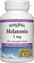 Stress-Relax Melatonin 1 mg por Factores Naturales, Asistencia Natural para el sueño, Reinicie el ciclo del sueño, 180 comprimidos masticables (180 porciones), Peppermint Flavor