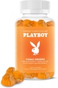 Playboy – Ginseng Gummies (60 Conde - Peach Flavored) - Realizar más duro, más largo, mejor - Panax Ginseng Suplemento Gummy para Hombres y Mujeres - 100% Natural, Vegan No Ginseng Root 6:1 Extracto