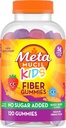 Gaviotas de fibra de los niños metamuciles, sin azúcar añadido, 5g Prebiótico de fibra de base vegetal Suplemento de lino, mezclado de baya saboreado, 120ct Gummies
