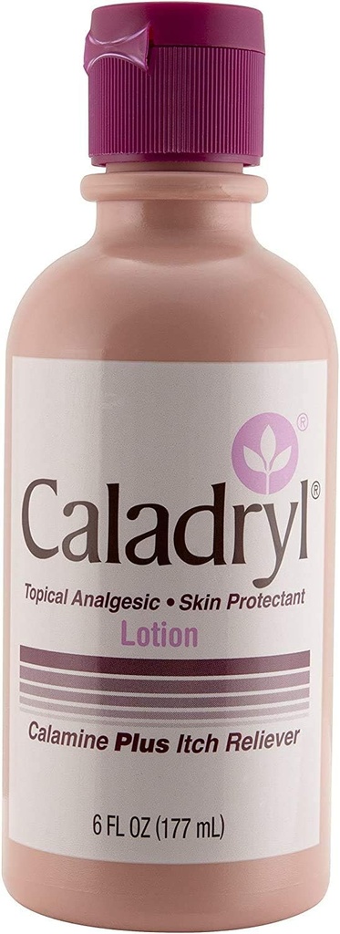 Caladryl Protector de piel de Calamina Rosa Calamina Plus Itch Relief, 6 Botella de onza (2 Packs(6.0 Ounce))
