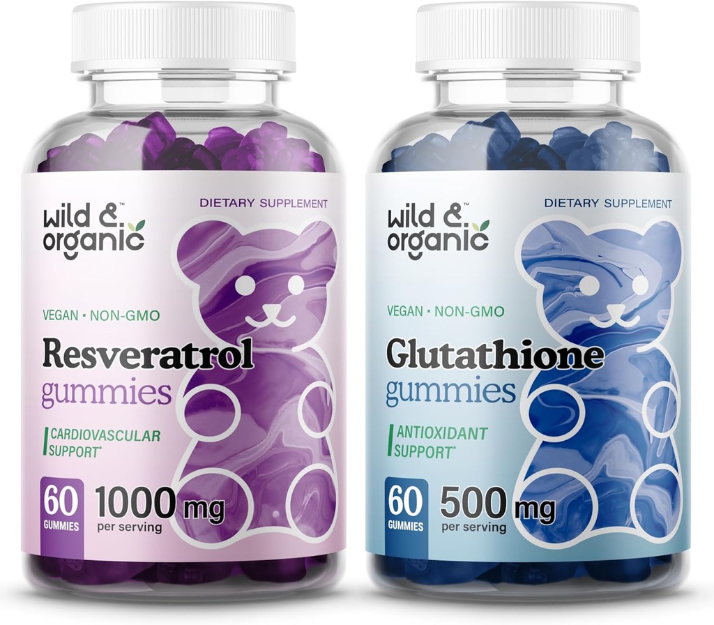 Wild &amp; Organic Resveratrol Gummies &amp; L-Glutathione Gummies