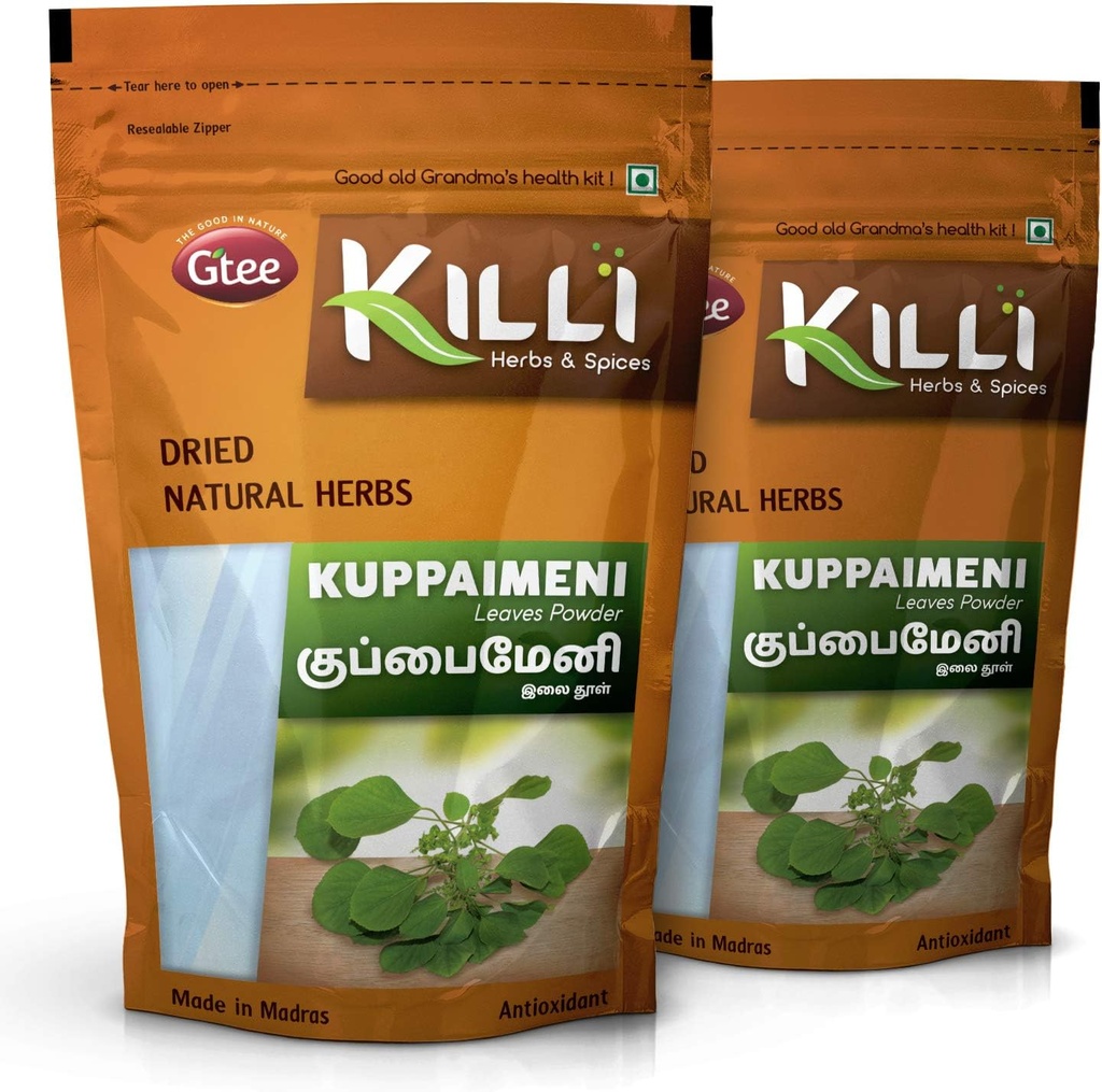 KILLI Kuppaimeni ¦ Indian Acalypha ¦ Indian Nettle Leaves Powder, 100g (Pack of 2)