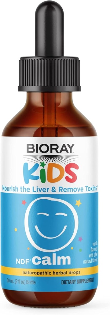 BIORAY Kids NDF Calm, Vanilla - 2 fl oz - Nourish The Liver & Remove Toxins - Non-GMO, Vegan, Gluten Free - 1-2 Month Supply