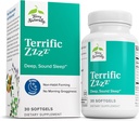 Terry Naturalmente Terrific Zzzz - Suplemento de sueño para adultos - Suplemento dietético con mandarín, limón Balm &amp; Lavender - No GMO Relax &amp; Sleep Relief Aid - 30 Softgels
