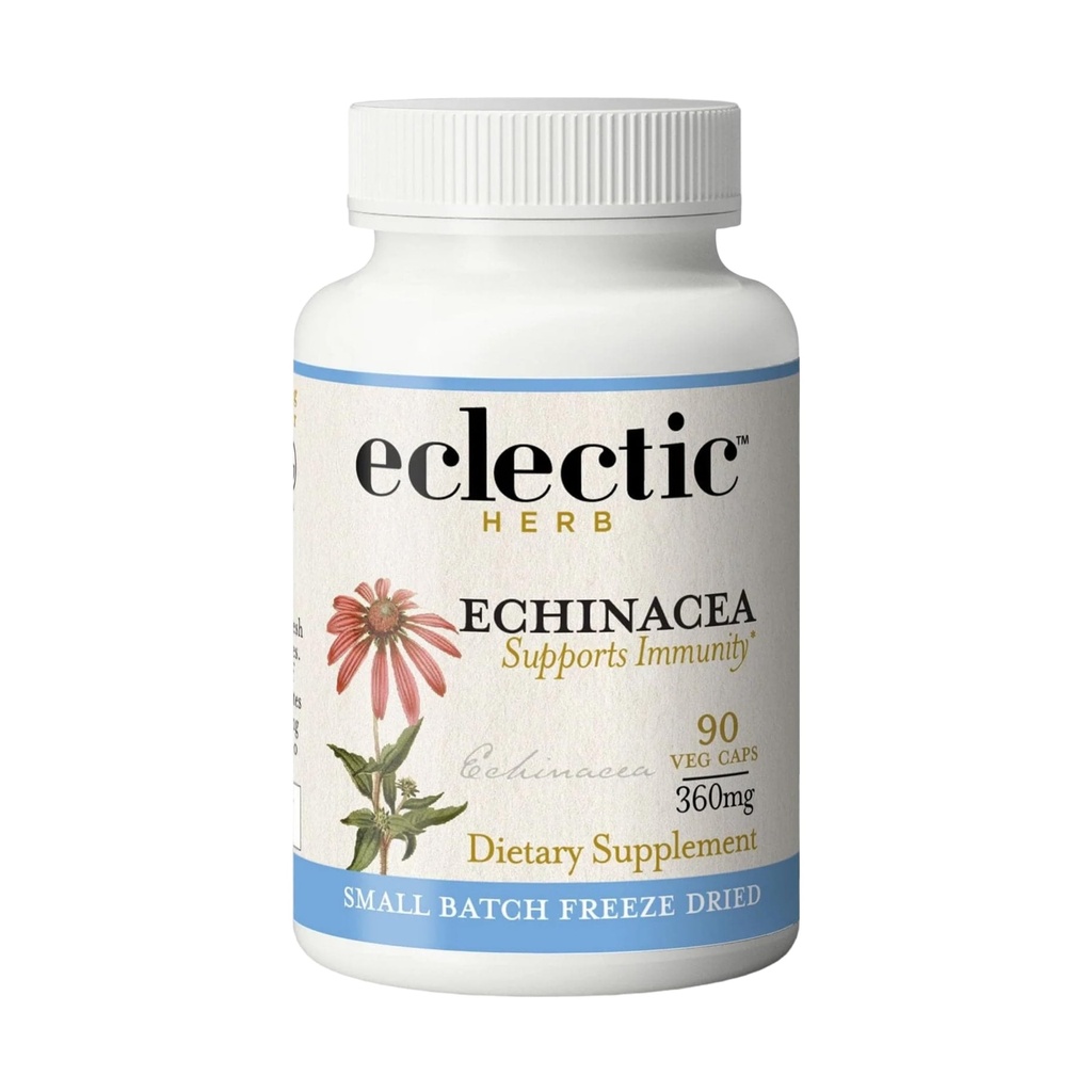 ECLECTIC INSTITUTE Raw Fresh Freeze-Dried Non-GMO Echinacea Angustifolia ← 90 CT (325 mg)