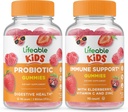 Probiótico Lifeable 2 Billones CFU Niños + Soporte Inmunitario Niños, Gummies Bundle - Gran Tasting, Suplemento de vitamina, Gluten Gratis, GMO Gratis, Chewable Gummy