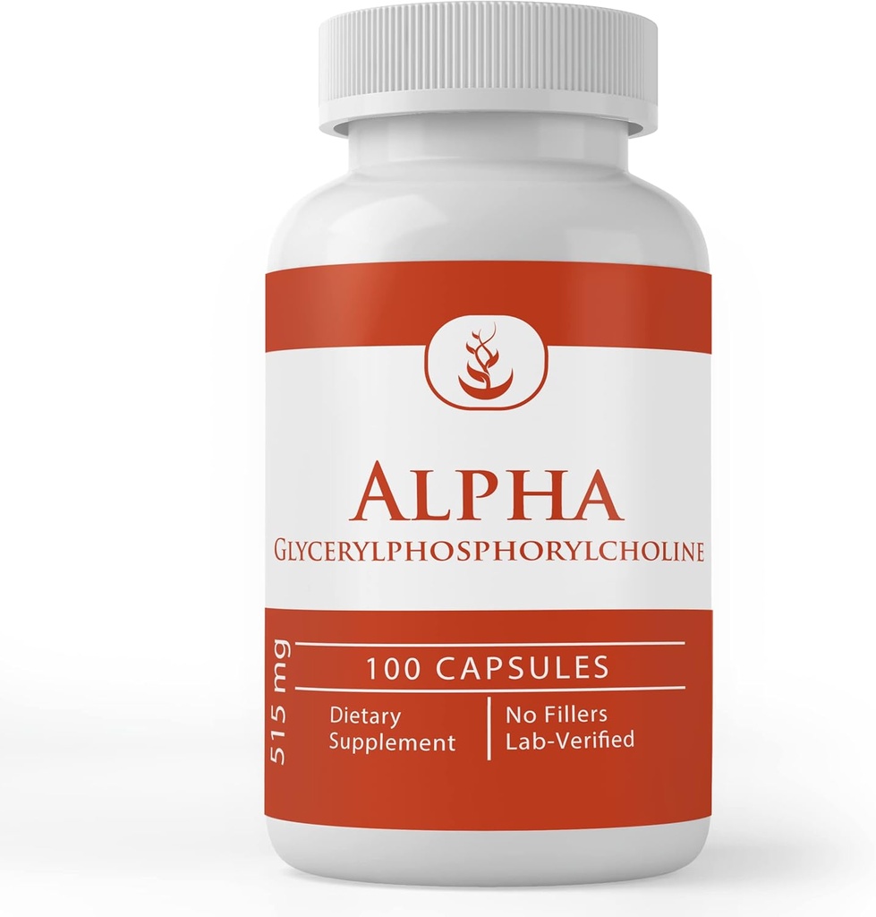 PURE ORIGINAL INGREDIENTES Alpha Glycerylphosphorylcholine (Alpha GPC), (100 cápsulas) Siempre puro, sin aditivos ni artillería, Lab Verified