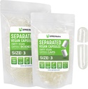 XPRS Nutra Vegan Tamaño 3 cápsulas separadas- 500 cápsulas de vacío Premium Conde Separados en bolsas - Cápsulas vacías - Píldoras para relleno de suplementos DIY