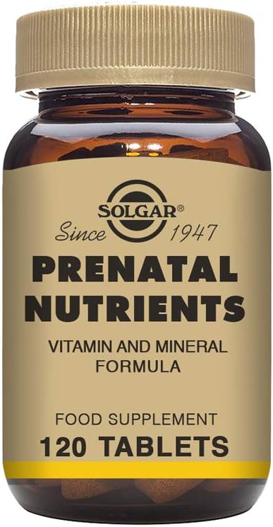 Nutrientes prenatales Solgar - 120 Tabletas - Fórmula mineral multivitamina para mujeres embarazadas y lactantes - Vegan, Kosher & Gluten Gratis - 30 Servimientos