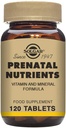Nutrientes prenatales Solgar - 120 Tabletas - Fórmula mineral multivitamina para mujeres embarazadas y lactantes - Vegan, Kosher & Gluten Gratis - 30 Servimientos