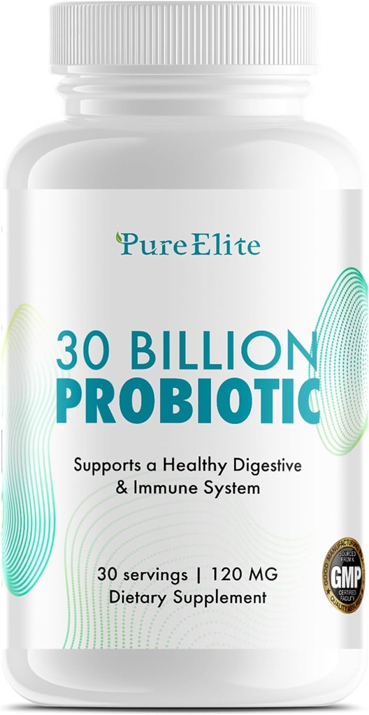 Gut Probiotic 30 Billion CFU con DE111® & 10 Strains - Suplemento Probiótico de Alta Potencia para Salud Digestiva, Apoyo al Sistema Inmune, Ausorción de Nutrientes mejorado - Non-GMO, 30 cápsulas vegetarianas