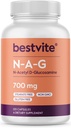 BESTVITE N-Acetyl Glucosamine (N-A-G) 700mg (120 cápsulas) - No Stearates - Non GMO - Gluten Free