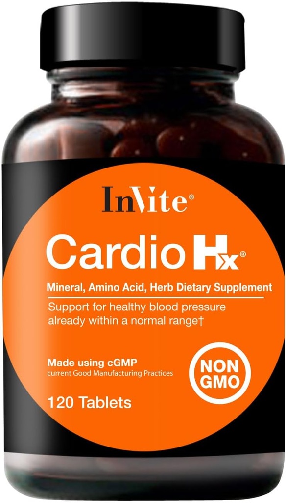 InVite Health Cardio Hx® - Apoyo a la Salud Circulatoria, Corazón y Cardiovascular - Contiene Magnesio, Taurina, Berry Hawthorn - 120 Tablets
