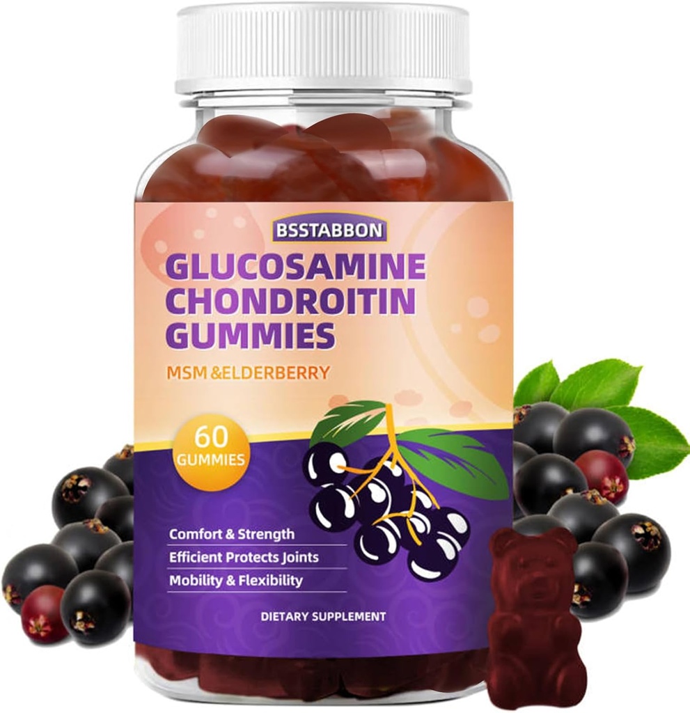 Glucosamine Chondroitin Gummies Suplemento para Hombres y Mujeres 60Gummies...