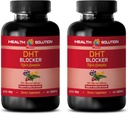Crecimiento del cabello Vitaminas sin biotina - DHT Blocker Pelo Complejo - para Hombres y Mujeres - Soporte Saludable Crecimiento del cabello - Saw Palmetto Extract Capsules - 2 Botellas 120 Coated Tablets