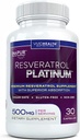 Resveratrol Platinum Antioxidants Suplemento: Powerful Anti Aging Formula with Pure, Natural Trans Resveratrol for Immune Support, Vitality and Brain Health, 30 Gluten Free Veggie Capsules