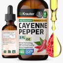 BIO KRAUTER® Cayenne Pepper Drops 684 mg - Pure Vegan Cayenne Pepper Suplementos 2 Fl.Oz 28 Días de suministro - Capsaicina natural para soporte digestivo - Alcohol &amp; azúcar libre, no GMO