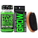 Kit de crecimiento de la barba w / 620,000mcg 14-in-1 BIOTIN Gummies/ Crecimiento de la barba Vitaminas " Crecimiento del cabello vitaminas para hombres + 100% Reemplazo de la vida Primer cepillo de la brisa de corte " 360 varilla para hombres