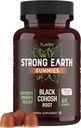 Black Cohosh Gummies for Menopause Relief, Hot Flashes & Night Sweats  50mg Black Cohosh Root for Women ← Gluten-Free, Vegetarian, Non-GMO Silencioso equilibrio hormonal Soporte ← Yummy Peach Flavor Silencio 60 Gummies