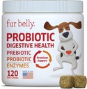 Probióticos para perros - Hot Spot Remedy for Dogs + Prebiótico - Alergia de perros - Mejorar la Digestión &amp; Actualizar Tummy, Aliviar Gas &amp; Diarrea, Probióticos para perros y Enzimas Digestivos, 120 Píldoras Probióticas para perros
