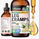 BIO KRAUTER Leg Cramps Tincture with Quinine - Ginger & Chamomile Liquid Extracts for Leg Cramps - Natural Alcohol & Sugar Free Formula - Vegan Drops 4 Fl.Oz.