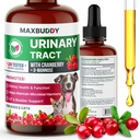 MaxBuddy Natural UTI Treatment Support - Cranberry Urinary Tract Infection Care " Prevention Assistance for Cats and Dogs – Kidney &amp; Bladder Wellness Supplement Drops - Support for Urine Flow