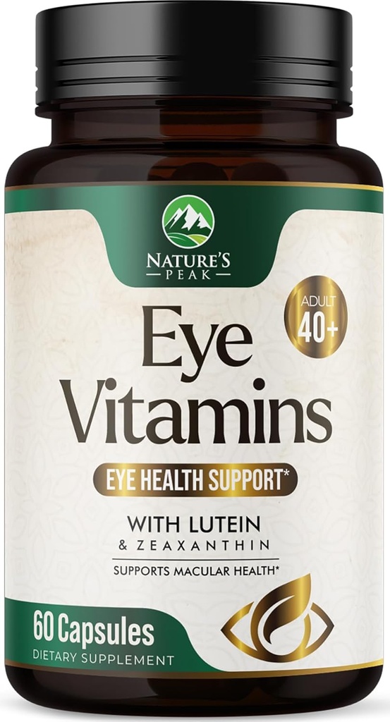 Suplemento Mineral - Contiene Zinc, Copper, Lutein, " Zeaxanthin, apoya el estrecho de ojos secos, la salud de visión para adultos, no transgénicos, píldoras de ojo vegano " Suplementos minerales - 60 cápsulas