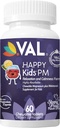 VAL Happy Kids PM – Magnesio Chewable sin azúcar con Melatonina tóxico Apoyo al sueño para los niños Ø Magnesium Glycinate + Citrate + Taurate ANTE B6, C TEN Fruit Punch TEN 60 Tablets ANTE NO GMO