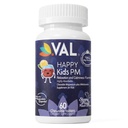 VAL Happy Kids PM – Magnesio Chewable sin azúcar con Melatonina tóxico Apoyo al sueño para los niños Ø Magnesium Glycinate + Citrate + Taurate ANTE B6, C TEN Fruit Punch TEN 60 Tablets ANTE NO GMO