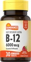 Sundance Fast Dissolve Vitamina B-12 ← 6000mcg ← 30 Tablets ¦ Natural Berry Flavor ← Vegetariano, No-GMO, y Gluten Free Supplement