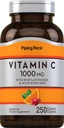 Piping Rock Vitamina C 1000mg tención 250 Caplets Silencio con Bioflavonoids & Rose HIPS Silencio Vegetarian, Non-GMO, Gluten Free Supplement