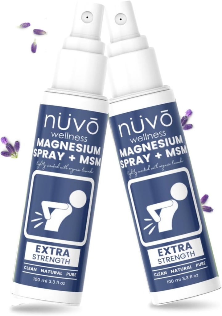Espray de aceite de magnesio con MSM - Escenificado ligeramente con lavanda - Producto de Canadá (100 ml (Pack de 2))